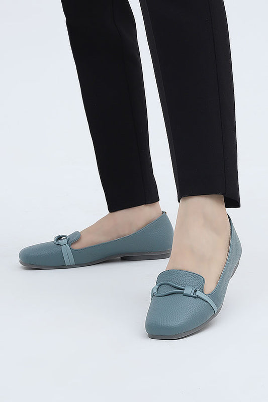 Women Moccasin Sky Blue Side View Ladies Shoes Pakistan