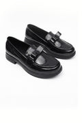 Noir Chunky Sole Bow Moccasins WMC002201
