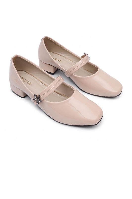 Blush Nude Crystal Block Heels WBA000905