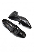 Noir Black Gem Strap Block Heels WBA000901
