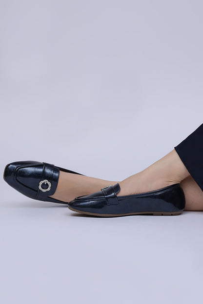 Women Navy Blue Moccasin Casual Shoes Pakistan – Miruzah