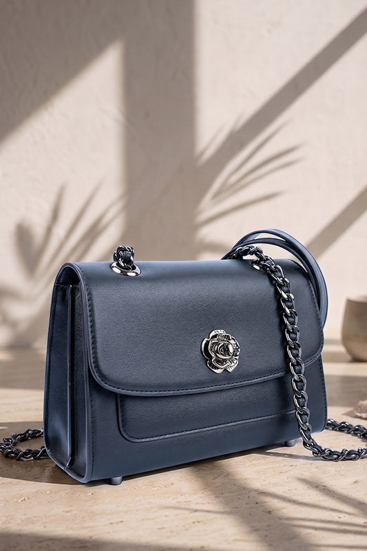 The Elegant Boxy Satchel in Black WBB002101