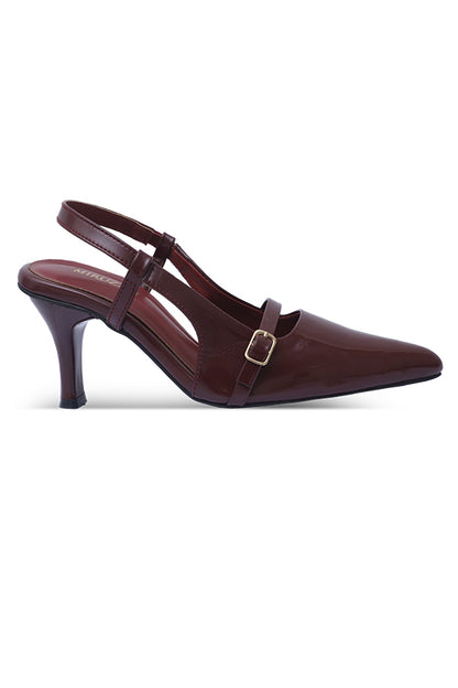 Signature Maroon Pointed Kitten Heel Women Pakistan – Miruzah