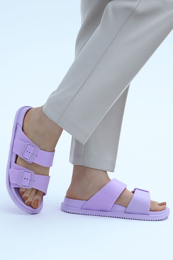 Flip & Go Women Double Strap Slider (Purple) WWS000314