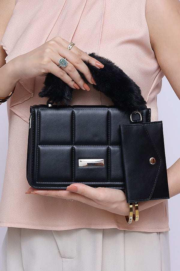 Trendy and Casual hand bag Black WBB000401