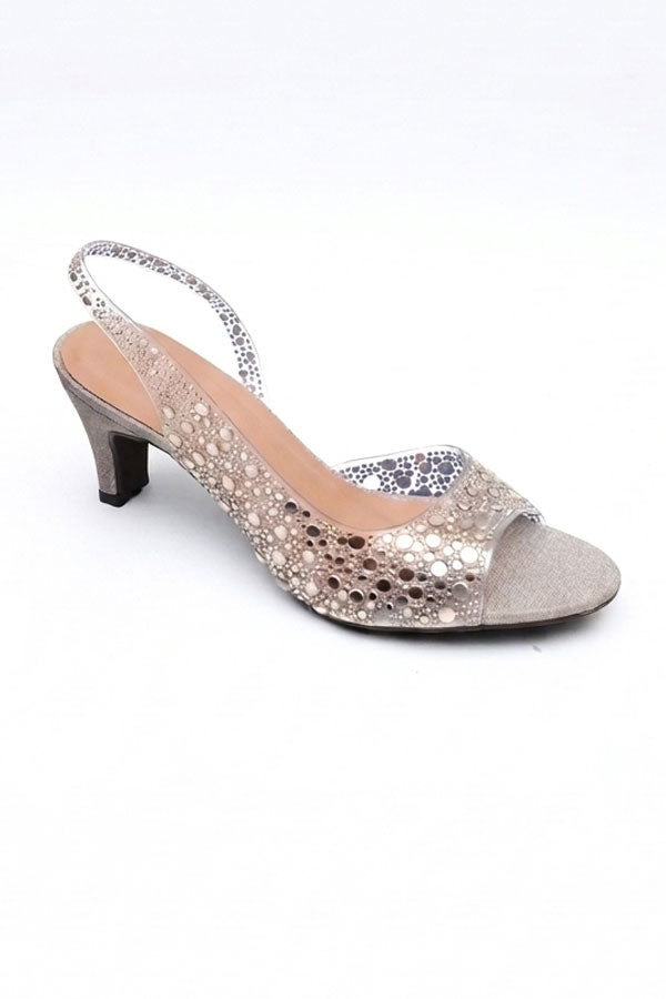 Nude Gold Lucite Shimmer Heels  WSA001411
