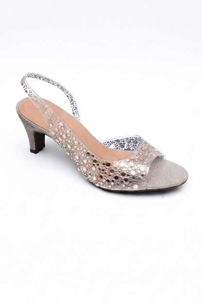 Nude Gold Lucite Shimmer Heels  WSA001411