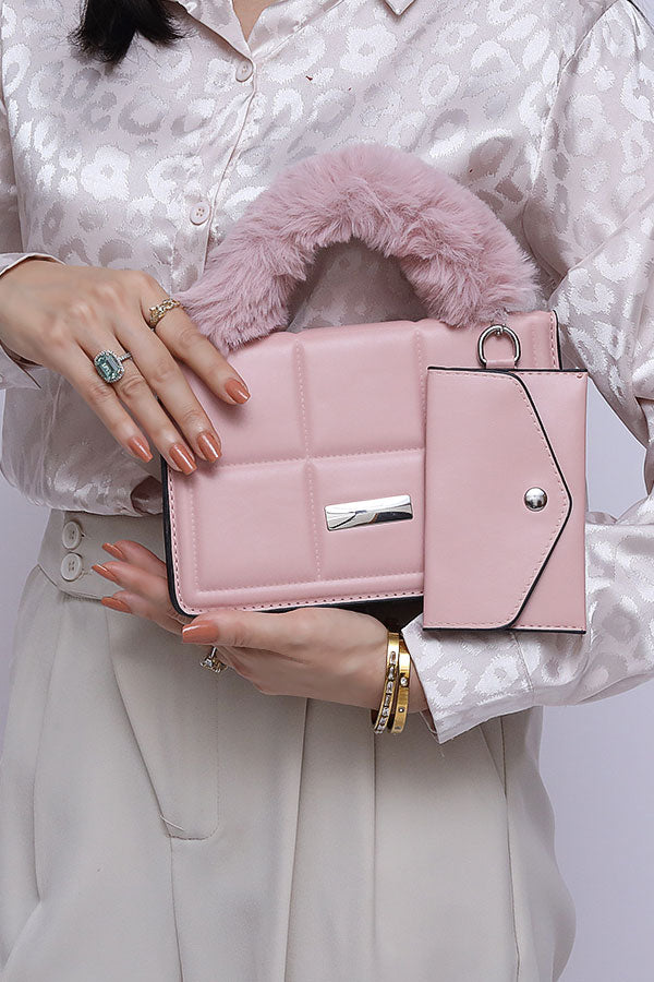 Trendy and Casual hand bag Pink WBB000432