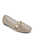 Metallic Gold Sparkle Sheer Flat Pumps  WBA001111