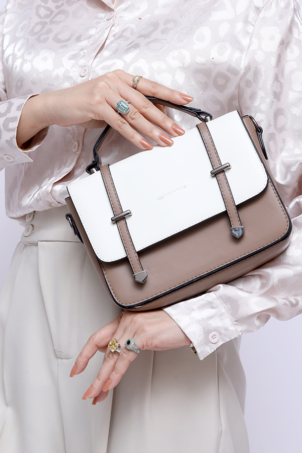Elegent Casual Handbag in white  WBB000734