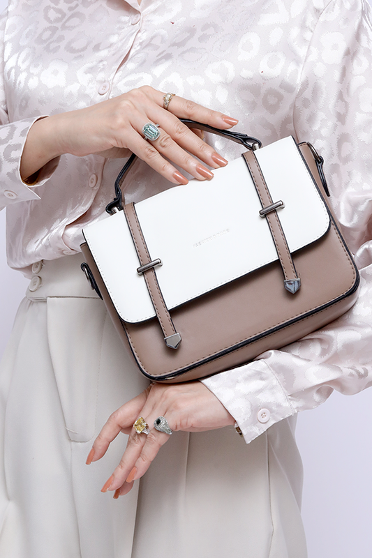 Elegent Casual Handbag in white  WBB000734