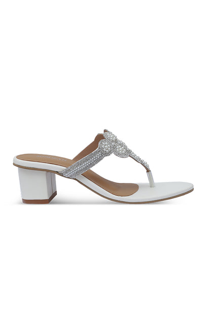 Pearl White Fancy Chappal (WSL001834)