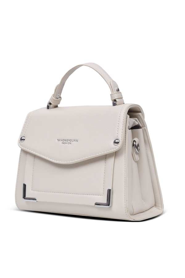 Hand Bag in Boxy Style in Off White WBB000328