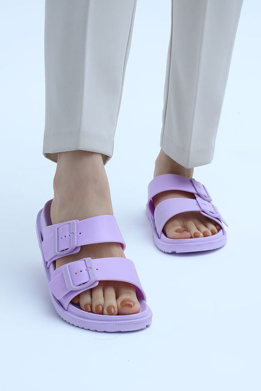 Flip & Go Women Double Strap Slider (Purple) WWS000314