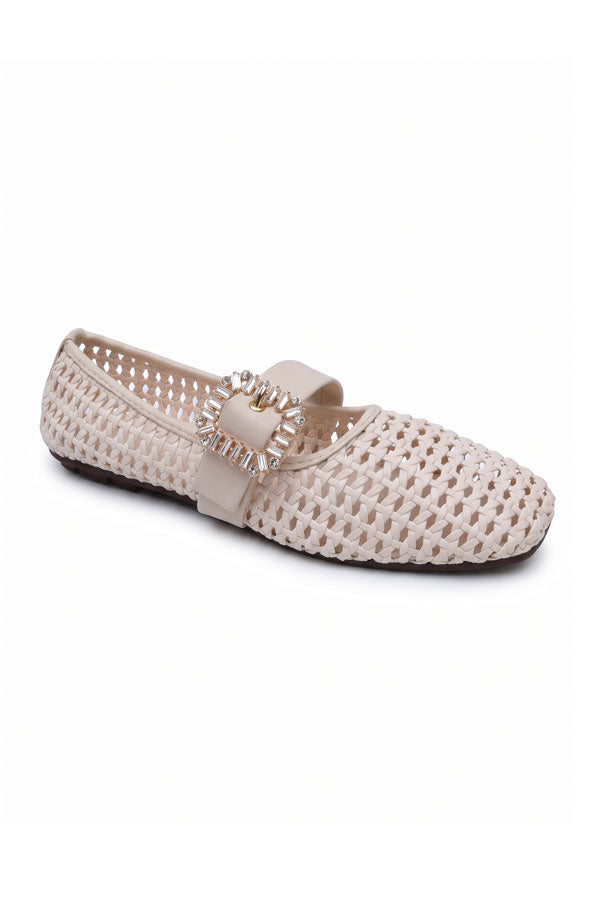 Ivory Gem Woven Loafers  WBA000828