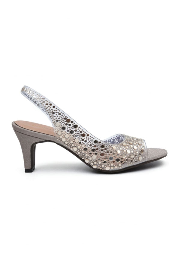 Nude Gold Lucite Shimmer Heels  WSA001411