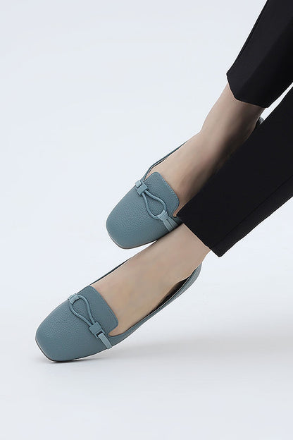 Sky Blue Moccasin Front View Women Footwear Pakistan – Miruzah