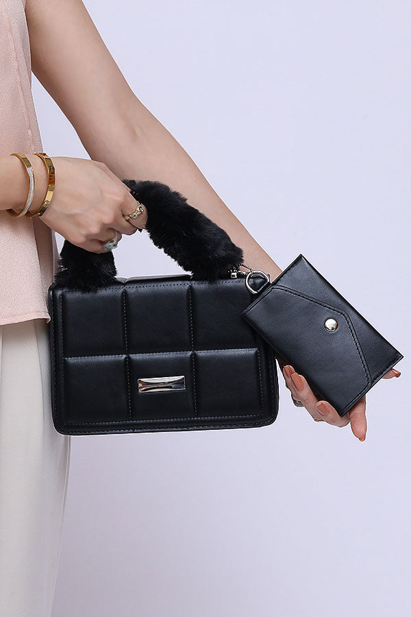 Trendy and Casual hand bag Black WBB000401