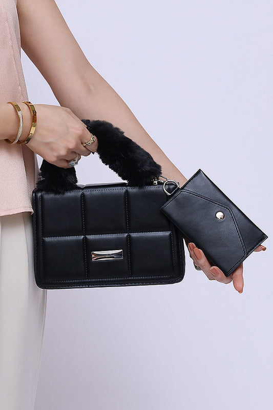 Trendy and Casual hand bag Black WBB000401