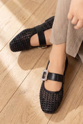 Noir Embellished Cutout Mary Janes - Classic Black   WBA000801