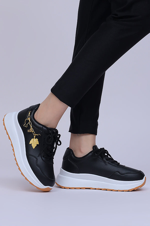 Women Lace up (Black) WLU000201