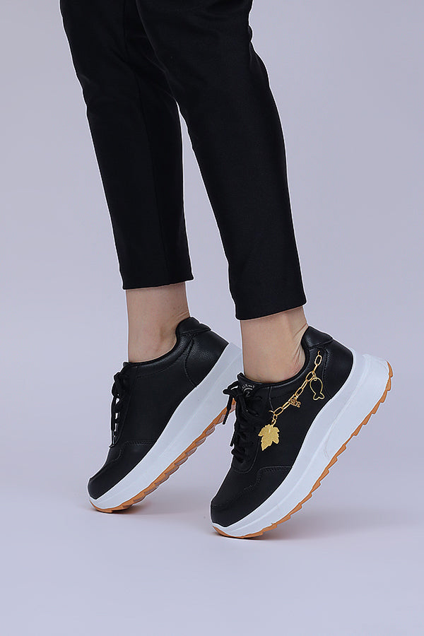 Women Lace up (Black) WLU000201