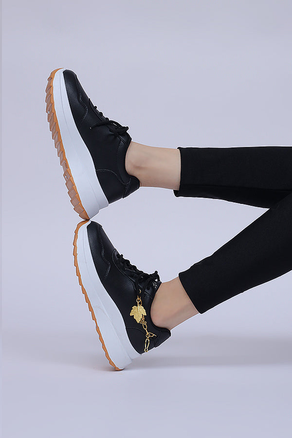 Women Lace up (Black) WLU000201