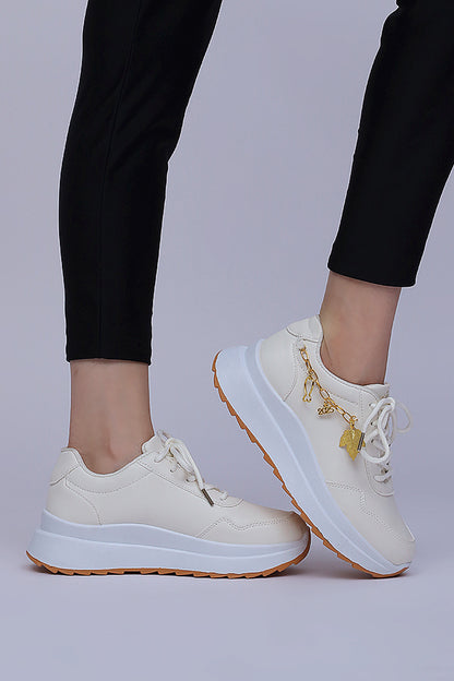 Women Lace up (White) WLU000234