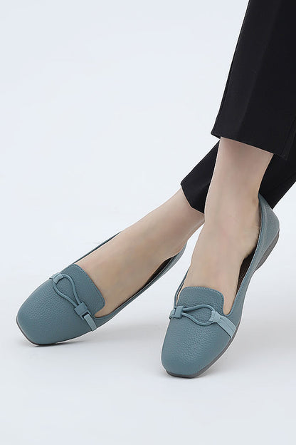 Sky Blue Moccasin Front View Women Footwear Pakistan – Miruzah