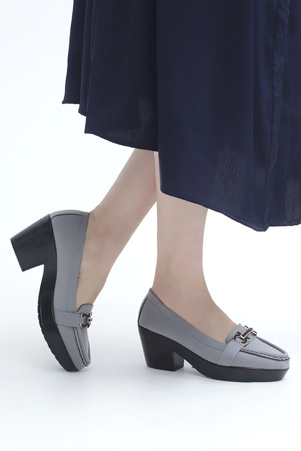 Women Grey Moccasin Back View Pakistan – Miruzah