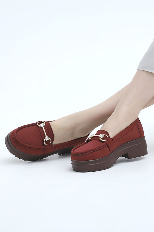 Women Moccasin Maroon WMC000107