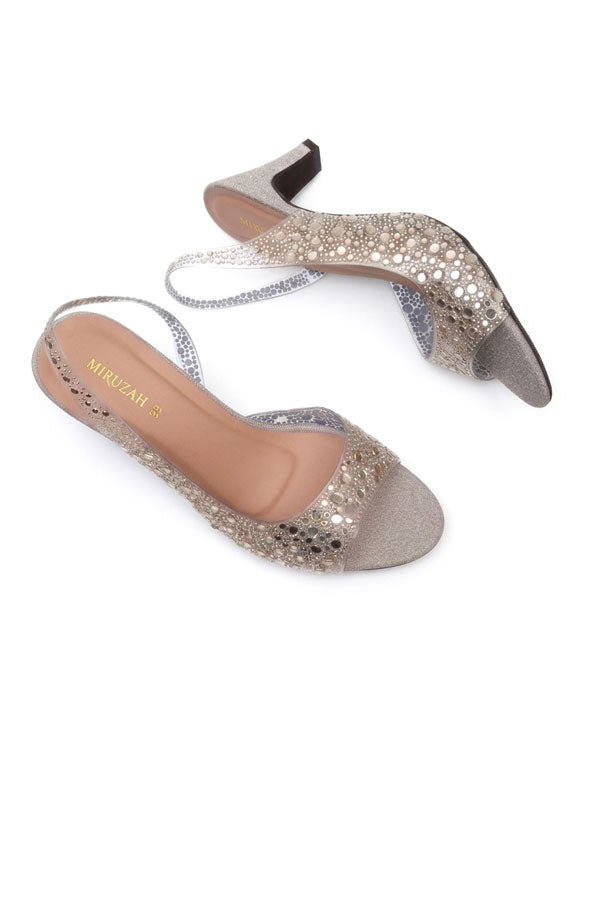 Nude Gold Lucite Shimmer Heels  WSA001411