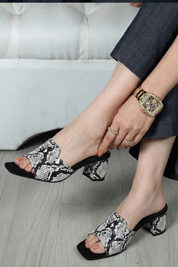 Python Print Slide Heel Women Block Heels Pakistan – Miruzah