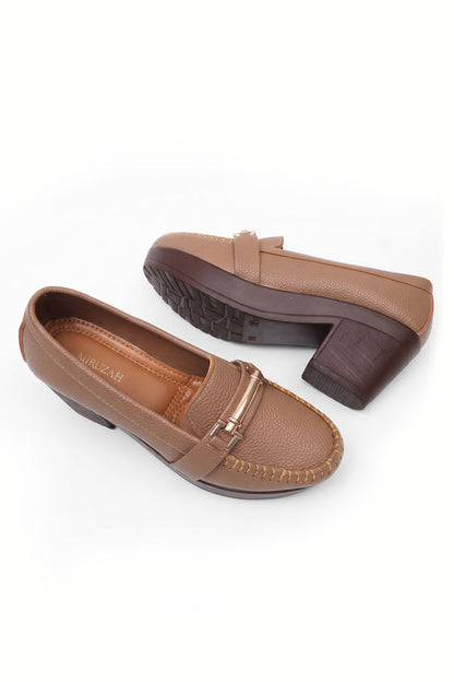 Caramel Textured Bit Loafers  WMC002302