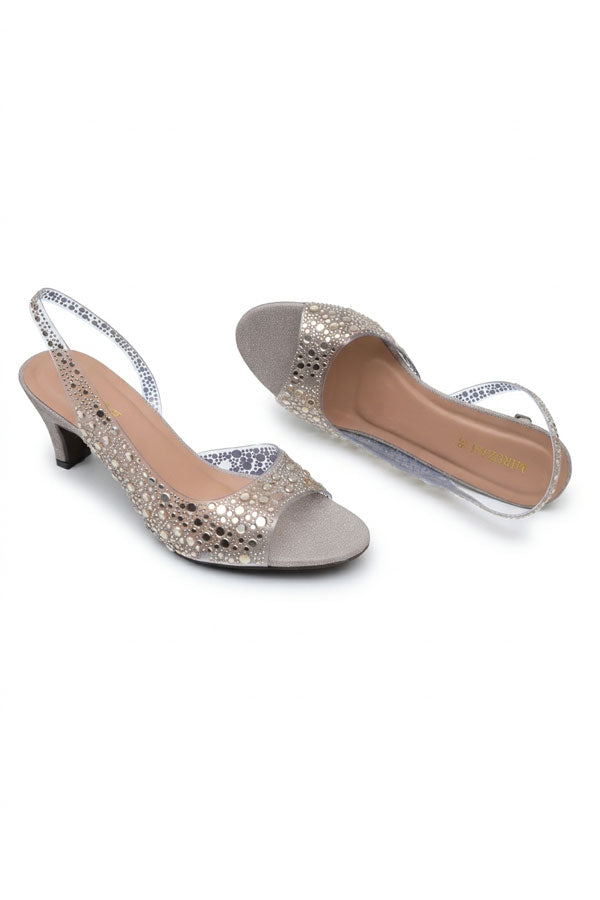 Nude Gold Lucite Shimmer Heels  WSA001411