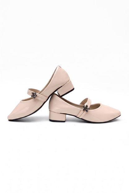 Blush Nude Crystal Block Heels WBA000905