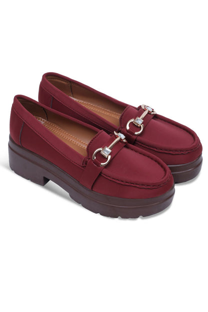 Women Moccasin Maroon WMC000107