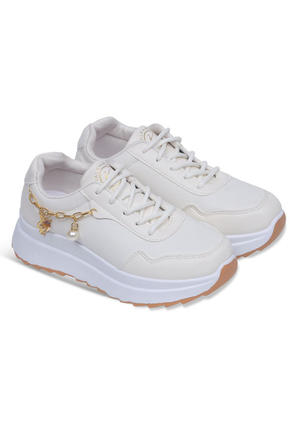 Women Chunky sole Lace up (White) WLU000134
