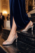 Nude Gold Lucite Shimmer Heels  WSA001411