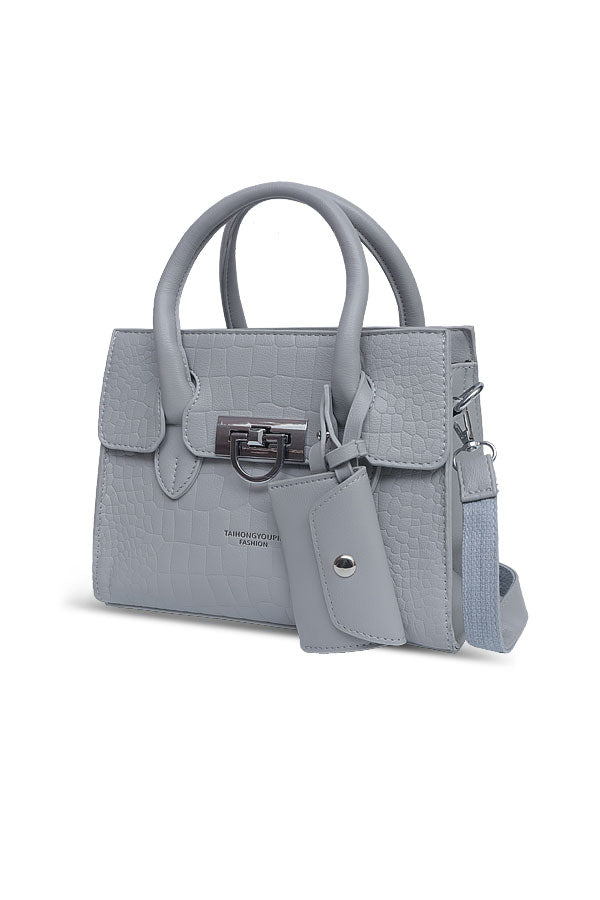 Ladies structure hand bag in Grey WBB000206