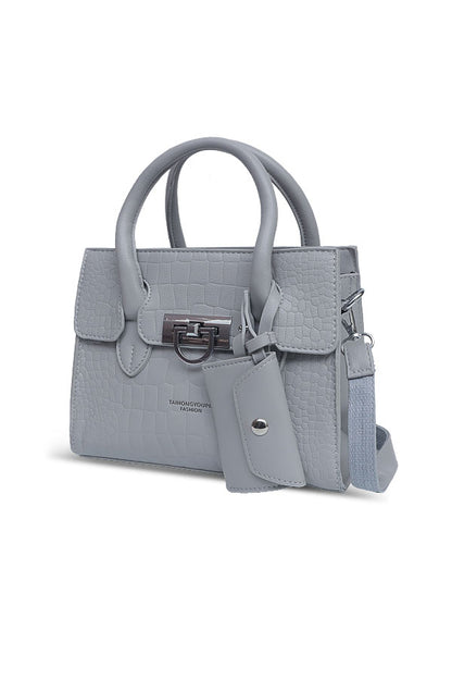 Ladies structure hand bag in Grey WBB000206