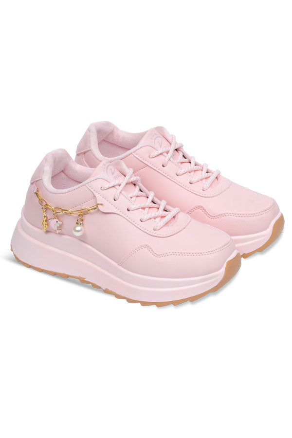 Women Chunky sole Lace up (Pink) WLU000113