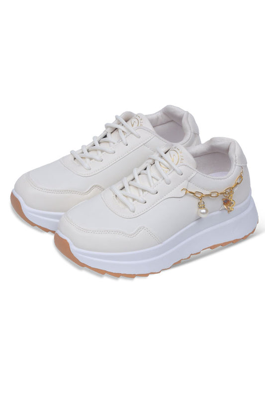 Women Chunky sole Lace up (White) WLU000134