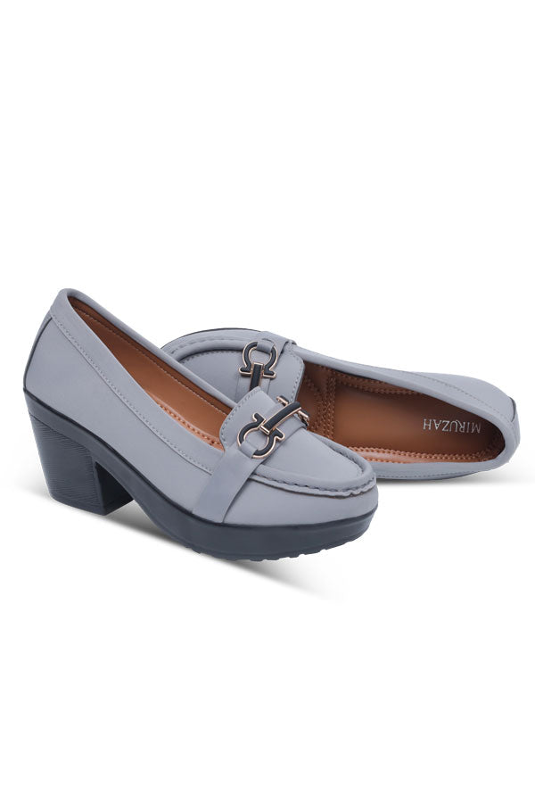 Women Grey Moccasin Sole View Pakistan – Miruzah