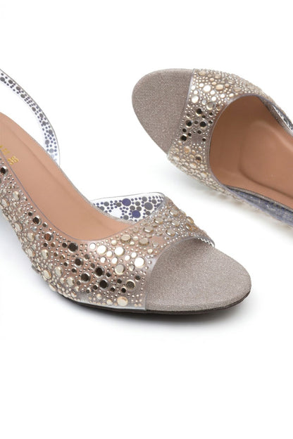 Nude Gold Lucite Shimmer Heels  WSA001411