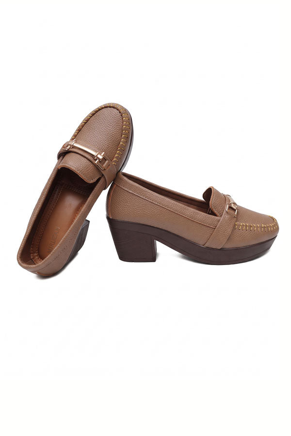 Caramel Textured Bit Loafers  WMC002302