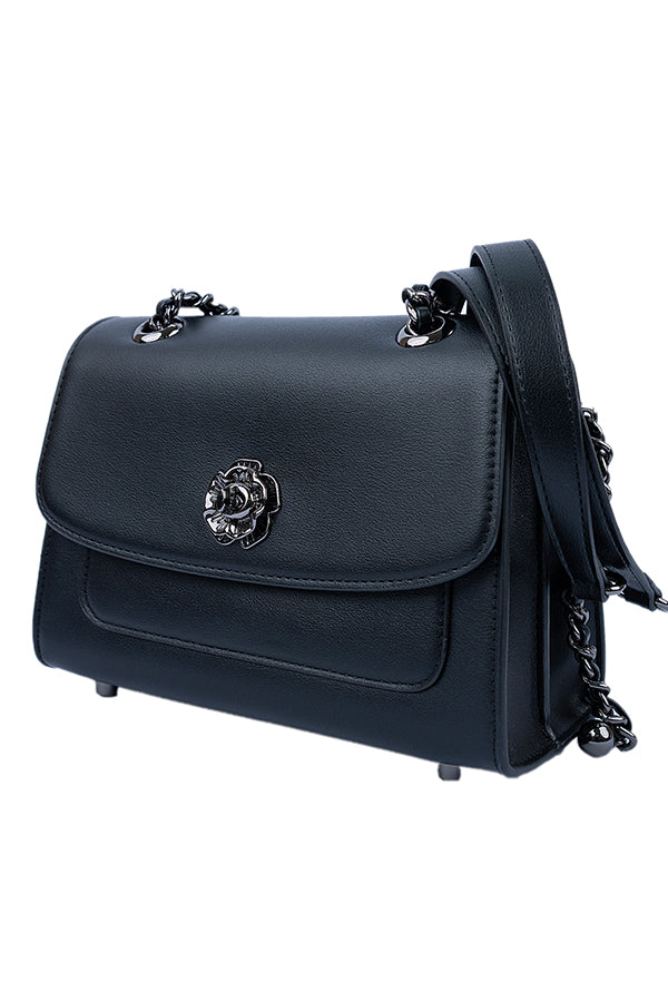 The Elegant Boxy Satchel in Black WBB002101