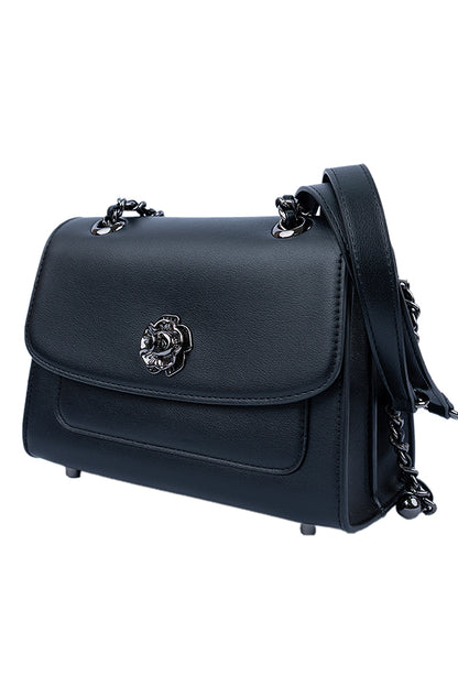 The Elegant Boxy Satchel in Black WBB002101