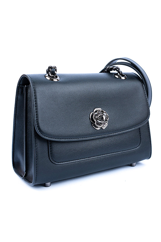 The Elegant Boxy Satchel in Black WBB002101