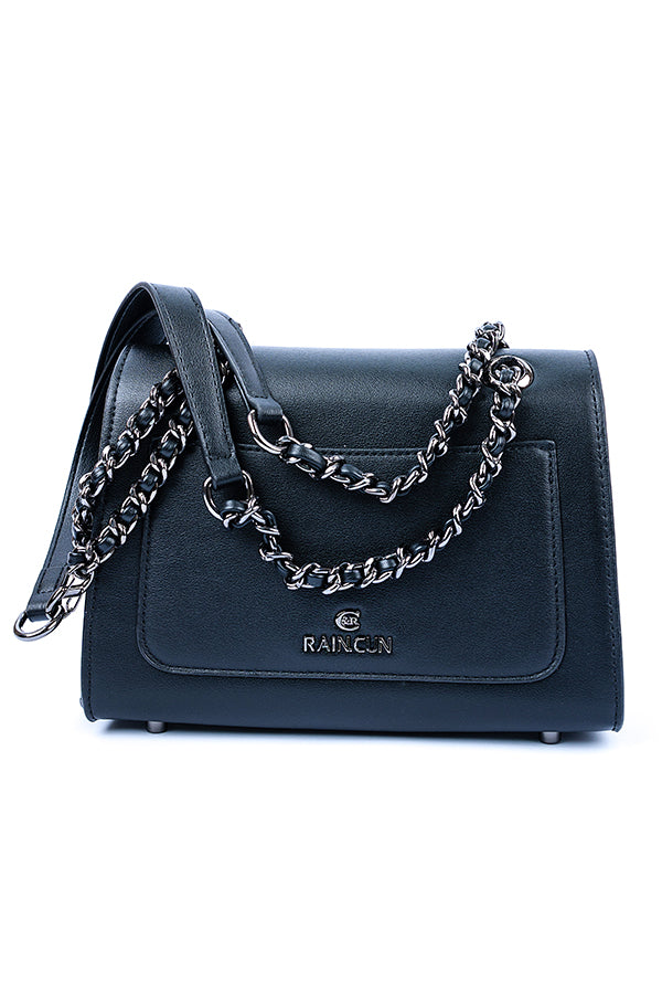 The Elegant Boxy Satchel in Black WBB002101